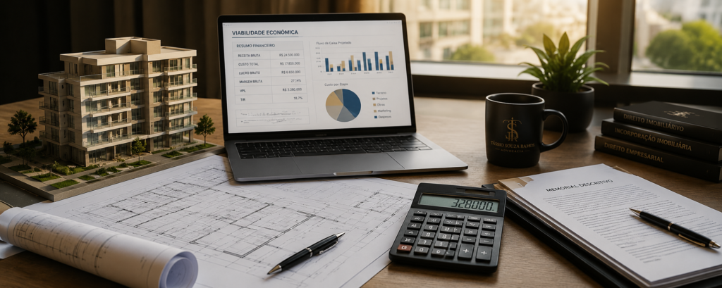 Viabilidade econômica da incorporação imobiliária e planejamento financeiro do empreendimento.